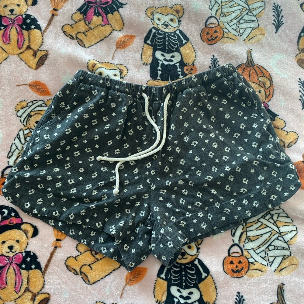 Thread & Supply Charcoal and White Patterned Shorts
